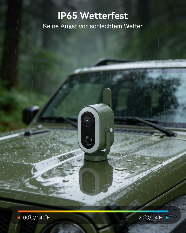 Xega 4G LTE Überwachungskamera Magnetische mit SIM Karte 2K HD kabellose Ohne WLAN Kamera Tragbare A