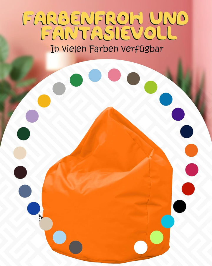 PATCH HOME Patchhome Sitzsack Tropfenform mit Reissverschluss Nachfüllbar - für In &amp; Outdoor - mit S