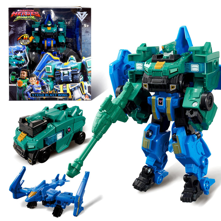 2 in 1 Transforming Roboter Stego Blast Wing, 7,28 Zoll, Roboter Spielzeug für Kinder, Chariot und T