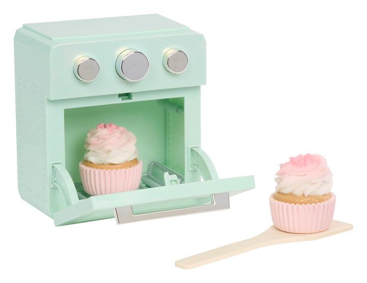 Little Tikes Sweet Spaces Mini Ofen - Mintgrüner Spielzeugbackofen mit farbwechselnden Cupcakes und