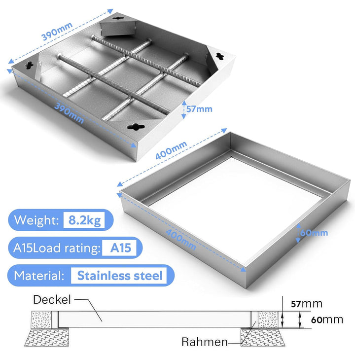 Schachtabdeckung Edelstahl,schachtdeckel Eckig-schachtabdeckung eckig schachtdeckel 400 x 400 mm sch