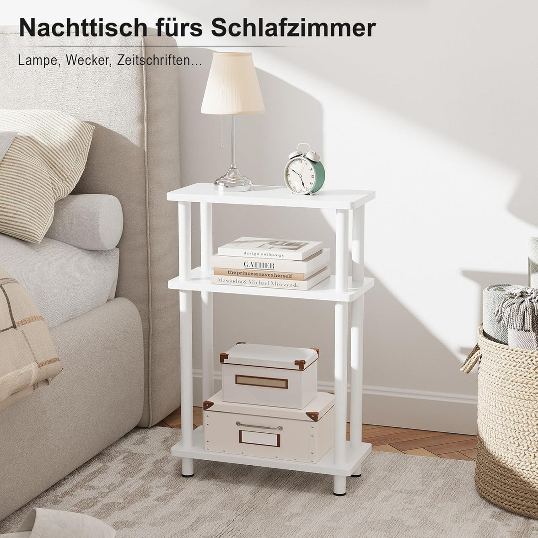 YOUDENOVA Beistelltisch Holz, Beistelltisch Schmal, 40x18x61.5 cm, 3 Tier Kleiner Tisch Für Wohnzimm