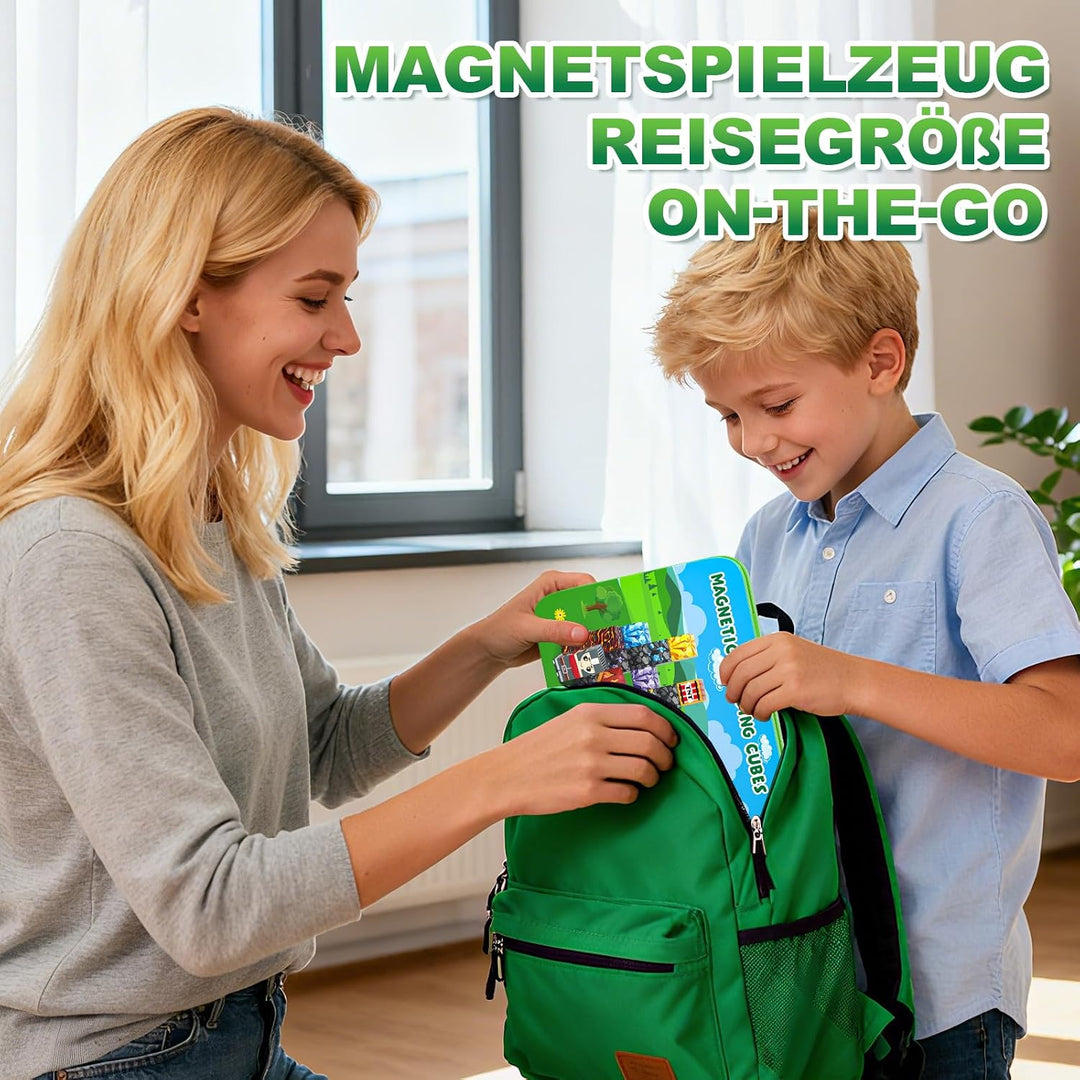 Magnetische Bausteine für Kinder ab 3+, 60PCS Reise Magnet Würfel Set