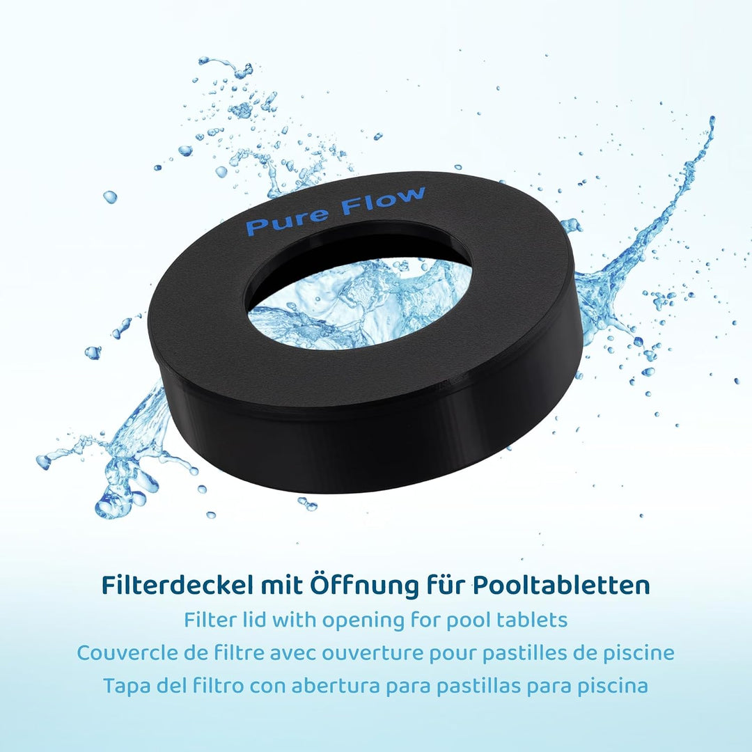 PureFlow LongLife Whirlpool-Filterkartusche 200 mm mit Cam-Lock Adapter – Feinstfilter, Bio-Aktivkoh