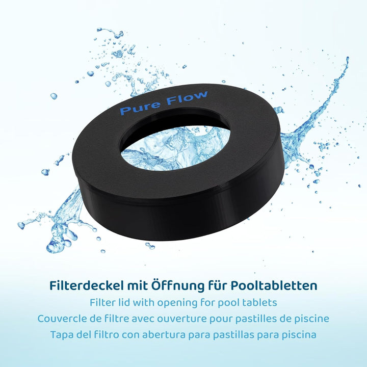 PureFlow LongLife Whirlpool-Filterkartusche 200 mm mit Cam-Lock Adapter – Feinstfilter, Bio-Aktivkoh
