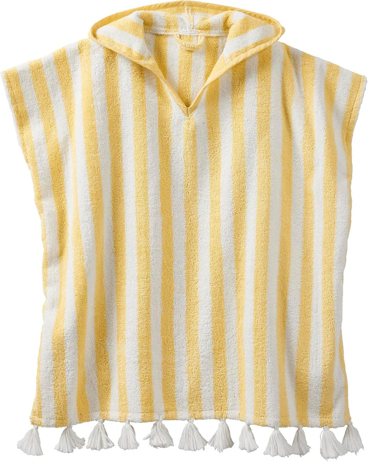 Vertbaudet Kinder Bade-Poncho 122/140 gelb gestreift, 122/140 gelb gestreift