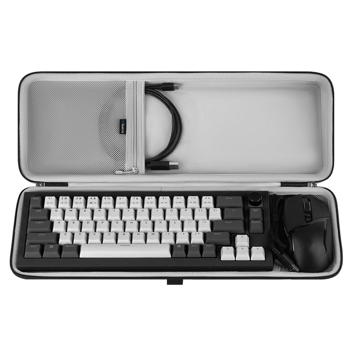 Geekria 65% Tastatur- und Maus-Kombinationstasche, Hartschalen-Reisetasche für 68 Tasten kompakte Ta