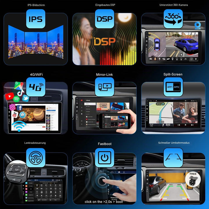 [Eingebaut DAB]- Android 14 IPS Autoradio für Hyundai i30 (2017-2018) - Kabellos Carplay/Android Aut