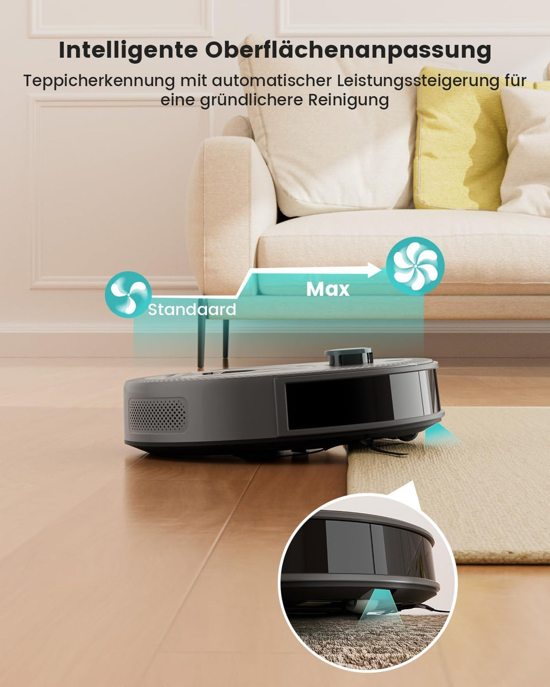 Lefant M330 Saugroboter mit Wischfunktion, 5000 Pa Staubsauger Roboter mit dToF-Lasernavigation und