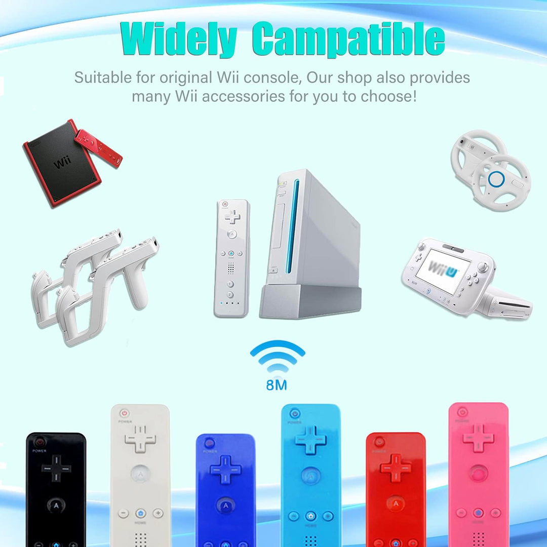 2 WII Controller Fernbedienung Remote Game Linker Controller mit Silikonhülle Armban, ohne Motion Pl