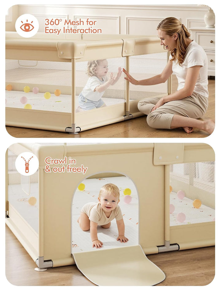 XXL Laufstall Baby mit Matratze 150x180cm für sicheres Spielen