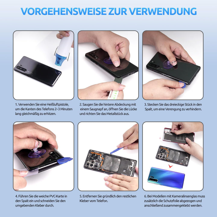 Eonpam Akkudeckel für Xiaomi Mi 10 Rückseite Glas Original Backcover Back Glas Ersatz mit Reparaturs