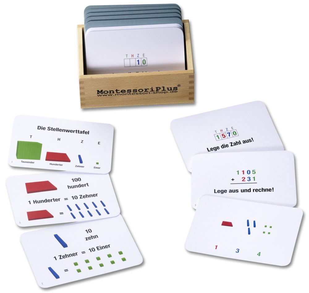 Arbeitskartei mathematischen Würfel 100 Karten, Montessorimaterial z. Freiarbeit am Würfelmaterial