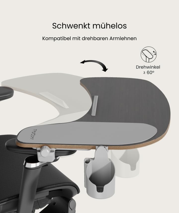 FlexiSpot Multifunktionaler Laptoptisch für Stühle, Geeignet für ErgoX Pro und ErgoX Max (Brown)