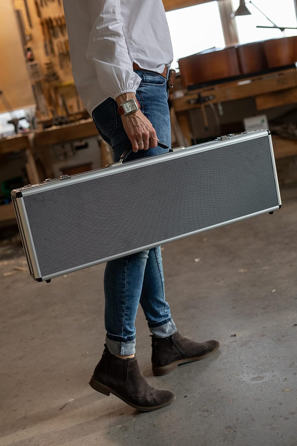 GEWA Bogenetui Matrix, stabiles leichtes Alue Etui, für Violinbögen bis 76 cm, 24 Bögen Violinbögen