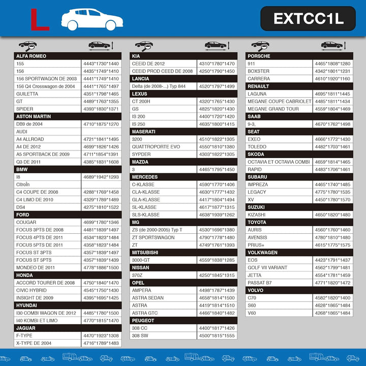 SUMEX extcc1l Basic Tasche Aussen Auto, L, L