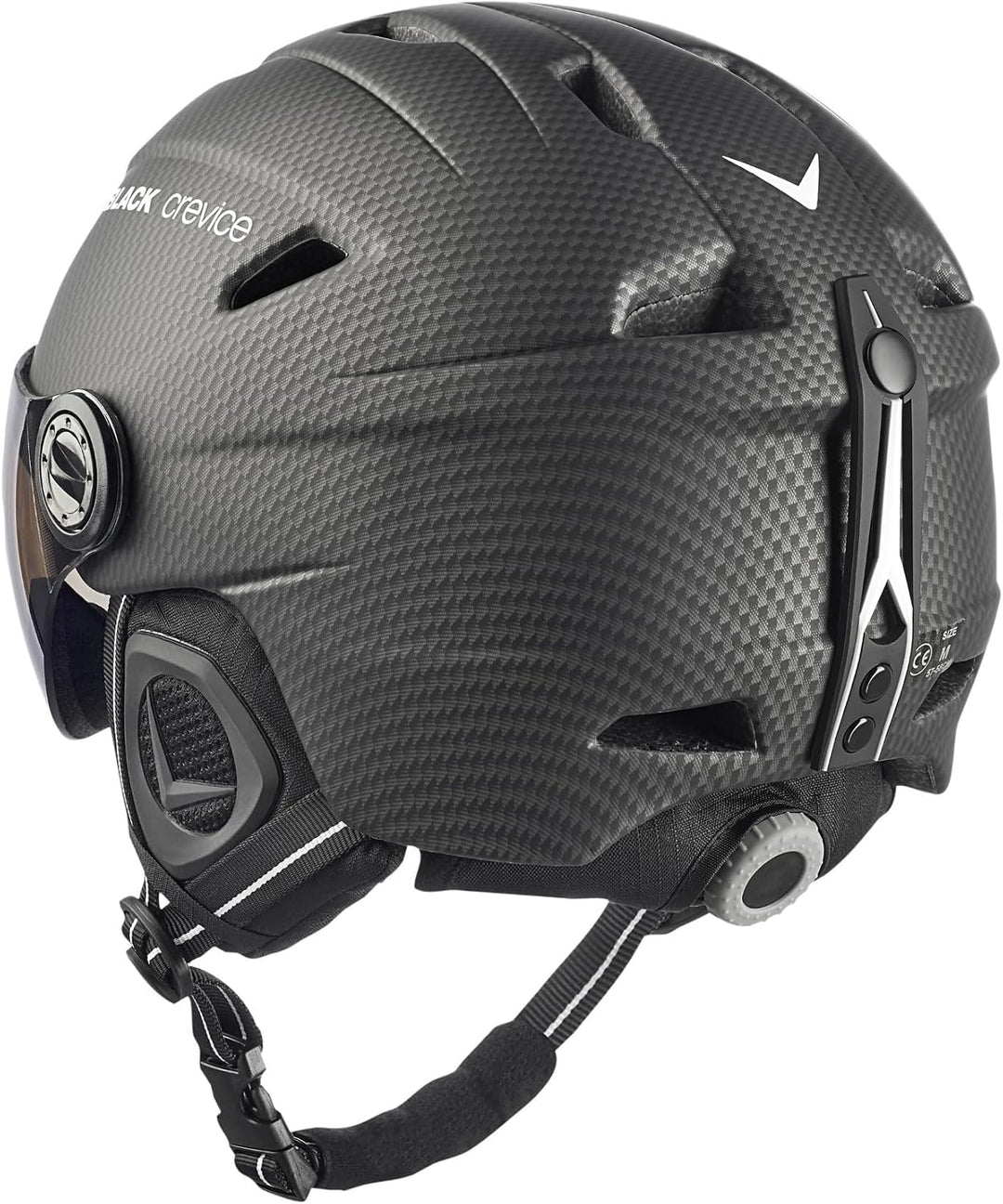 Black Crevice Skihelm Silvretta I Skihelm mit Visier im Pilotenstyle I Skihelm Herren &amp; Damen I Skih