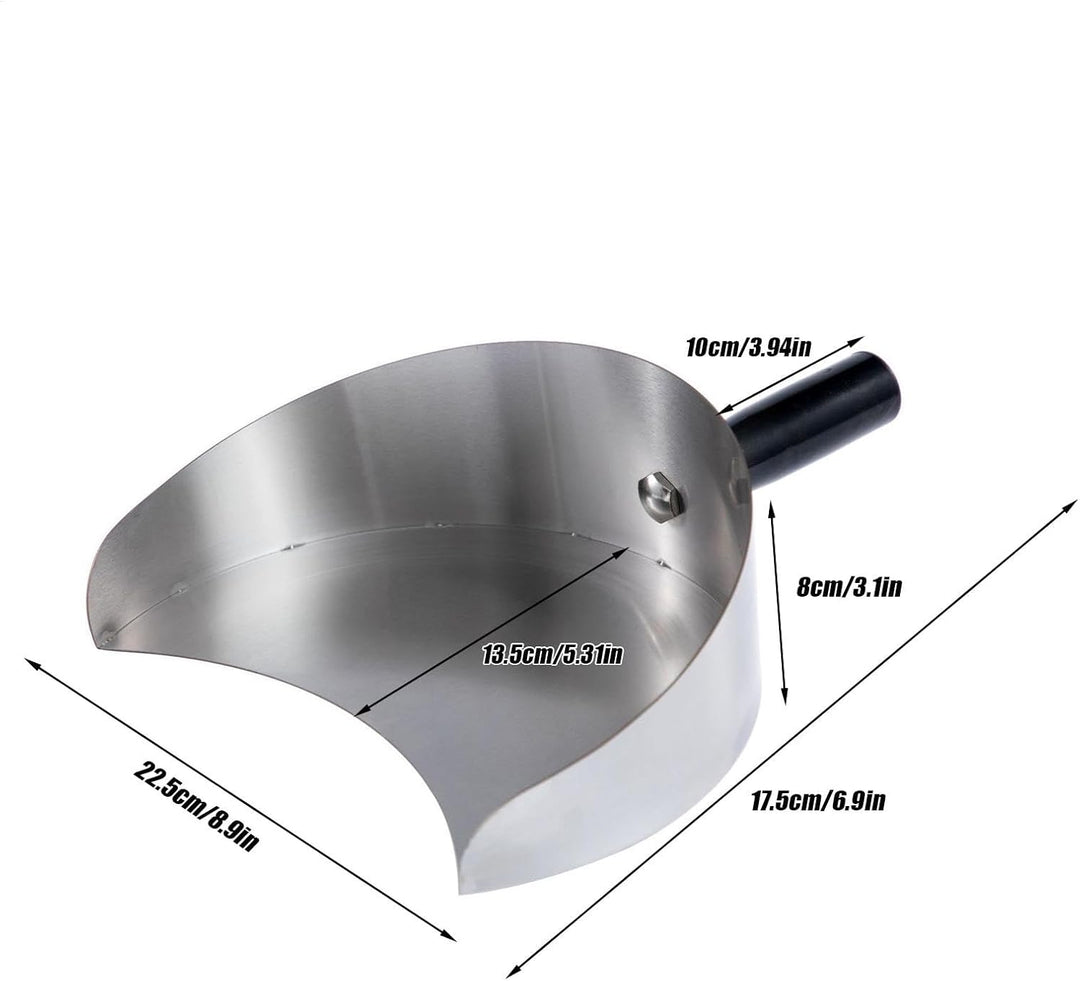 Fleischauffangpfanne Edelstahl BBQ Schaufel (Silber) Handheld Rotisserie Tray Heavy Duty Kebab Catch