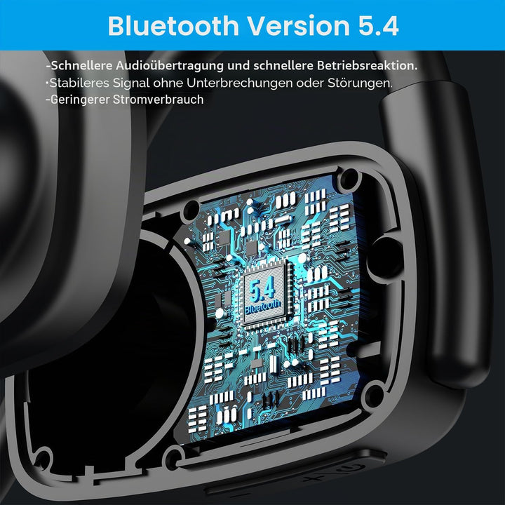 eppfun Open Ear Kopfhörer Bluetooth 5.4, Bluetooth Headset mit Noise-Cancelling Mikrofon, Wireless H