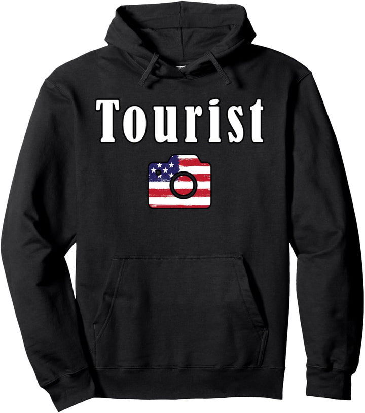 Tourist USA Flagge Kamera Lustig Pullover Hoodie