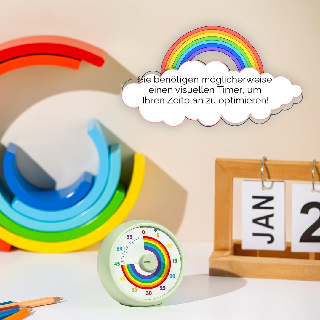Visueller Timer für Kinder, 60-Minuten Countdown für Klassenzimmer Büro Küche, Schreibtisch Timer Ki