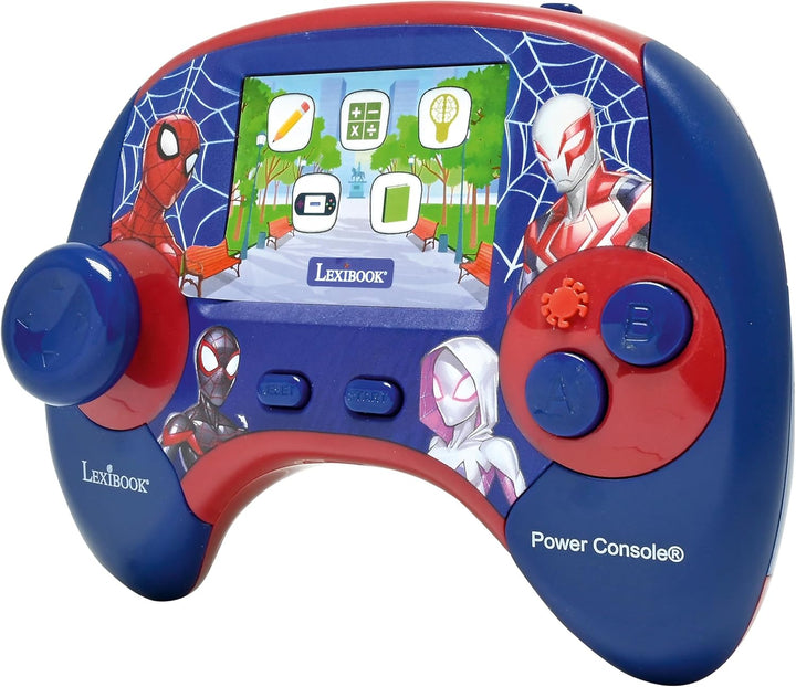 LEXIBOOK - Console éducative bilingue Français/anglais - Spiderman, écran LCD 2,8 pouces - bleu/roug