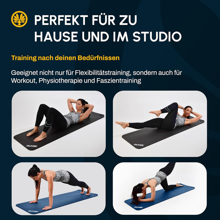 OLIVER Premium Gymnastikmatten 10er Spar-Set Anthrazit 180 x 60 x 1, Anthrazit 180 x 60 x 1