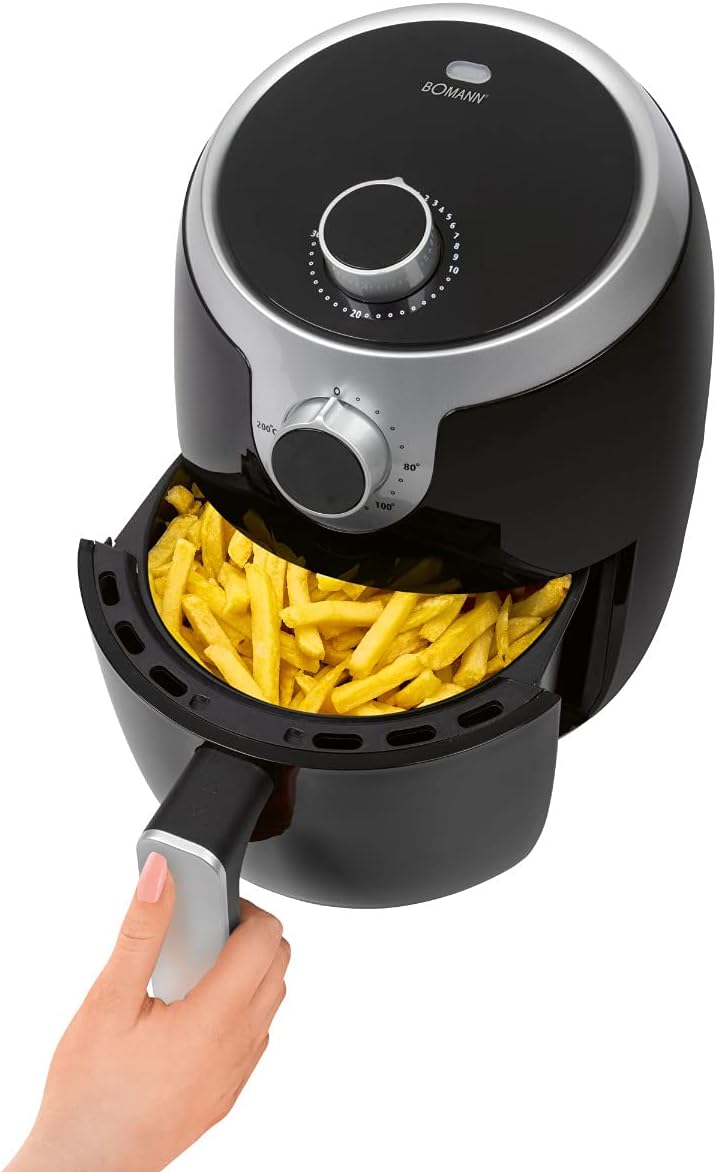 Bomann FR 6050 H CB Heissluft-Fritteuse, Öl- und fettfreie Fritteuse dank Heissluft, 1,8 Liter Kapaz
