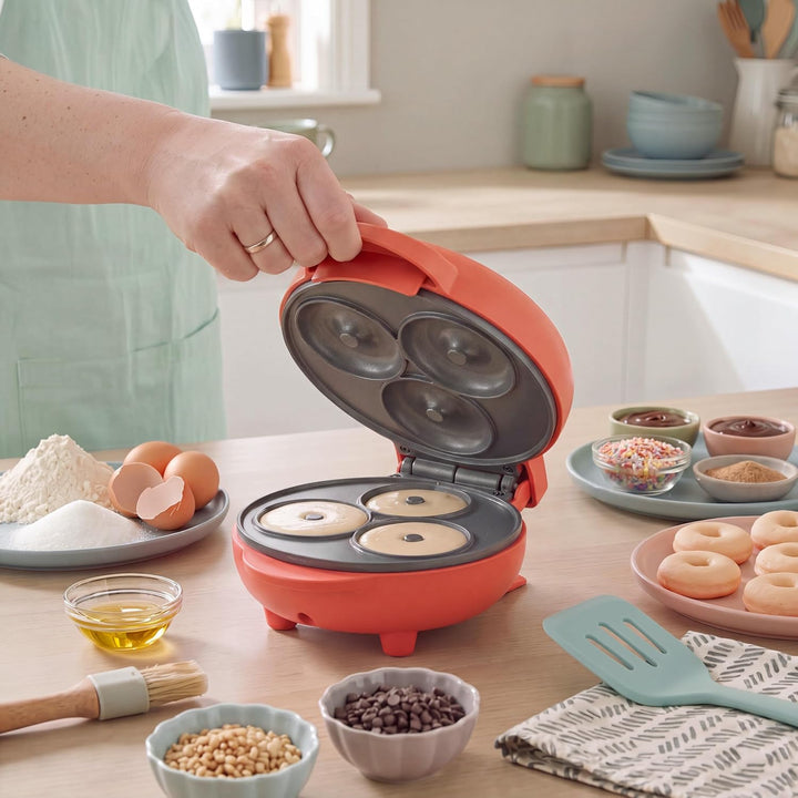 Giles &amp; Posner Funfair Mini-Donutmaker, 3 Donuts, 550 W Einheitsgrösse Red, Einheitsgrösse Red