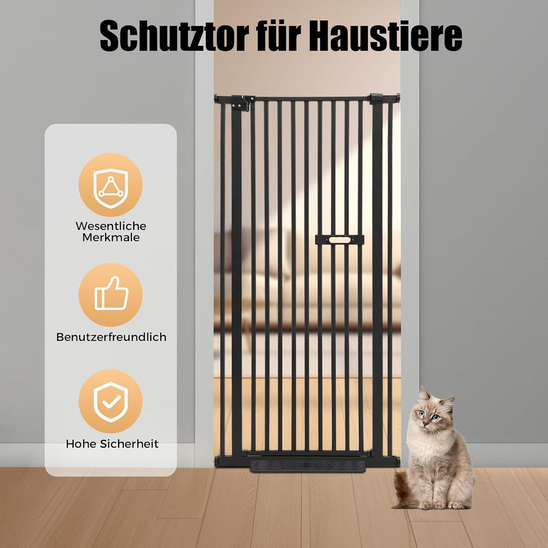 Treppengitter Schutzgitter für Haustiere Extra Hoch 150cm, Treppengitter Ohne Bohren Hundezaun Verse