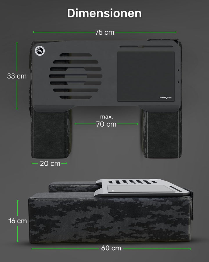 Couchmaster® CYBOT (Ergonomisches Lapdesk für Notebooks oder Wireless Peripherie, inkl. Kissen, geei