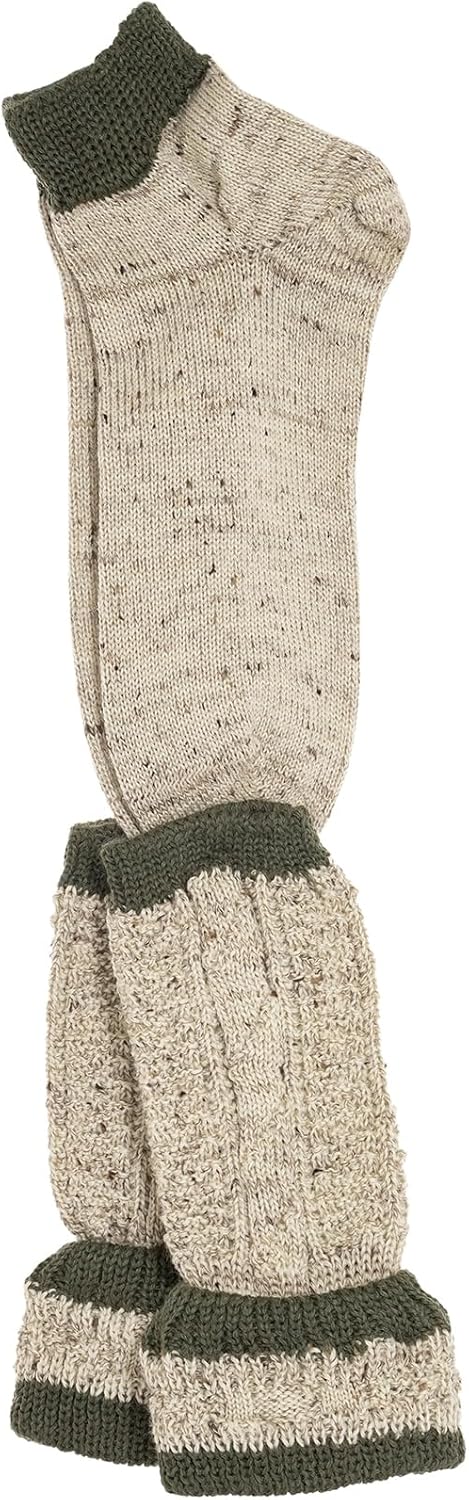 Lusana Herren Trachtenstrümpfe 38W / 39L Beige (Beigemeliert/Jägergrün 930), 38W / 39L Beige (Beigem