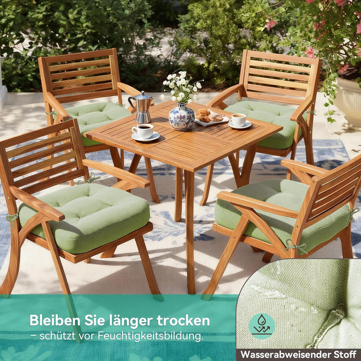 Codi Sitzkissen 40x40×8 cm 2er Set, Extra Dicke, Bequeme Stuhlkissen mit wasserabweisendem Bezug – W
