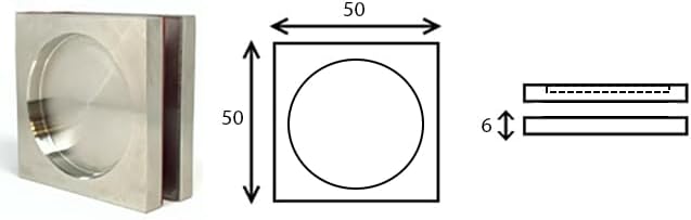 FIP 1 Paar Türgriff für Glastüren mit 3M-Aufklebern inkl. Edelstahl 5 cm x 5 cm x 6 mm MANIGLIETTA Q