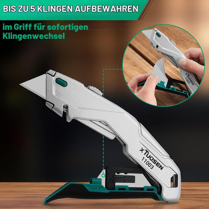 Profi Cuttermesser Klappbar Heavy Duty Teppichmesser Metall