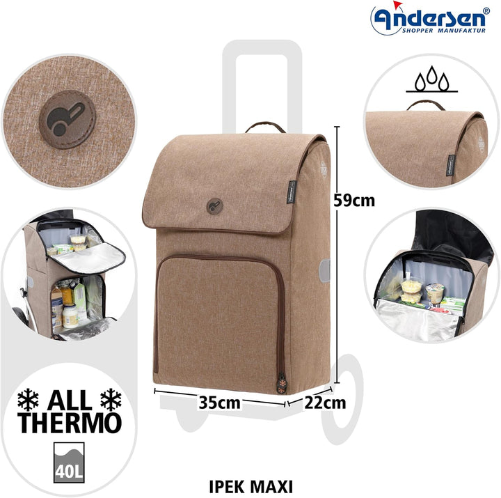 ANDERSEN Einkaufstrolley - Komfort Shopper Ipek Maxi Sand, Sand