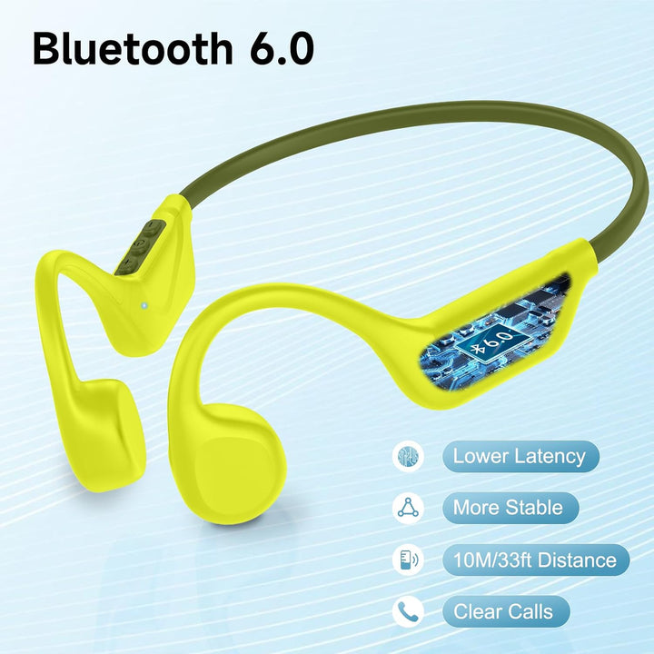 Knochenschall Kopfhörer, Open Ear Kopfhörer Bluetooth 6.0, Dual Device Modus, IPX5 Wasserdicht Sport