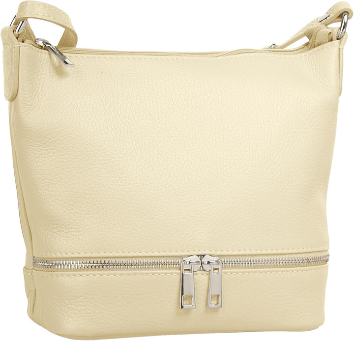 Cluty Umhängetasche echt Leder Damen - 020960 Beige, Beige
