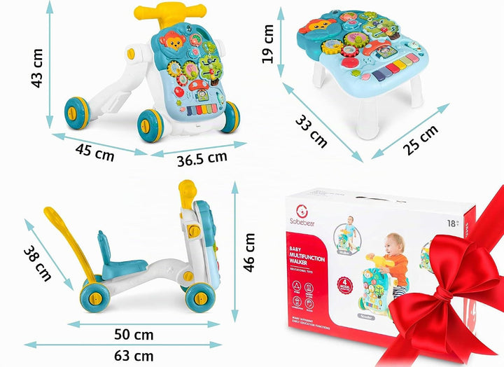 Ricokids Lauflernwagen Spieltisch für Kinder ab 18 Monaten - 5in1 - Laufwagen Laufhilfe - Klavier Mu