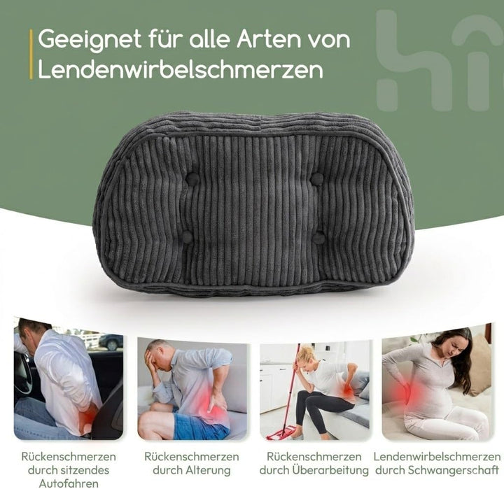 HIGOGOGO Lordosenstützkissen für Relaxsessel/Polstersessel/Sofa/Bürostuhl, gepolstertes Cord-Rückenk