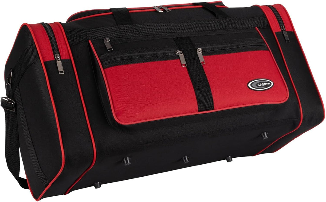 Sporttasche, Reisetasche und Fitnesstasche für Damen und Herren- Tainingstasche, Gym Bag (Rot, L 73