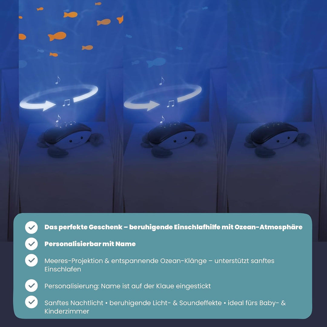 Personalisierbarer Sternenlicht Projektor Cody – mit beruhigender Meeresprojektion &amp; entspannenden O