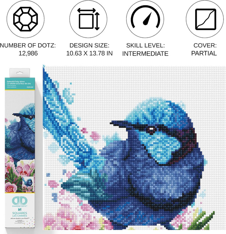 DIAMOND DOTZ 2592518 Original 5D Diamond Painting Squares Set, Feenzaunkönig, DIY Diamant-Malerei-Ki