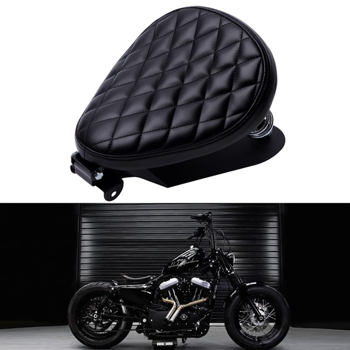 DREAMIZER Motorrad Bobber Sitz, Motorrad Solo Sitz Mit Federhalterung Grundplatte Für Sportster Acht