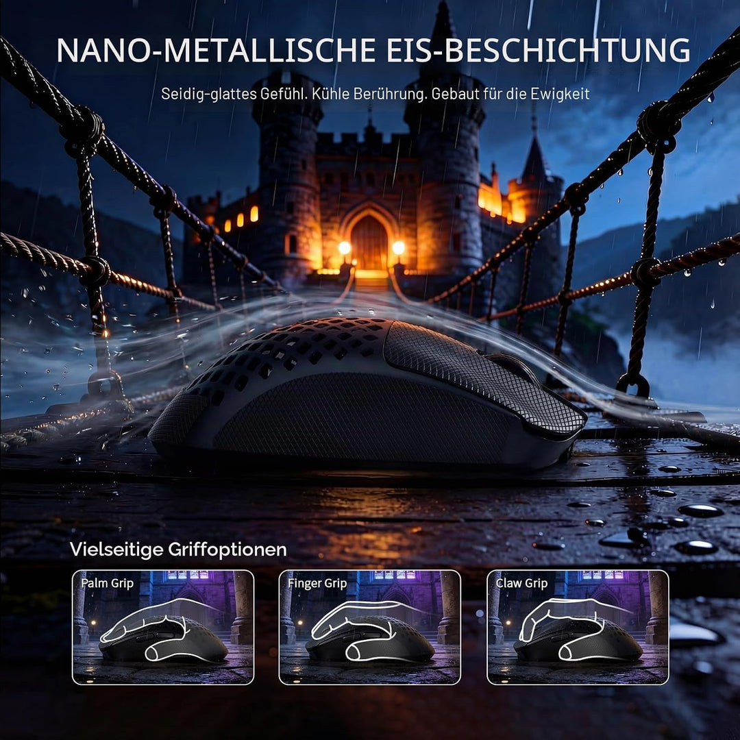 MAMBASNAKE M2 Carbonfaser Kabellose Gaming-Maus, 41g Superlight, 40000 DPI, PAW3395PRO-Sensor, BK528