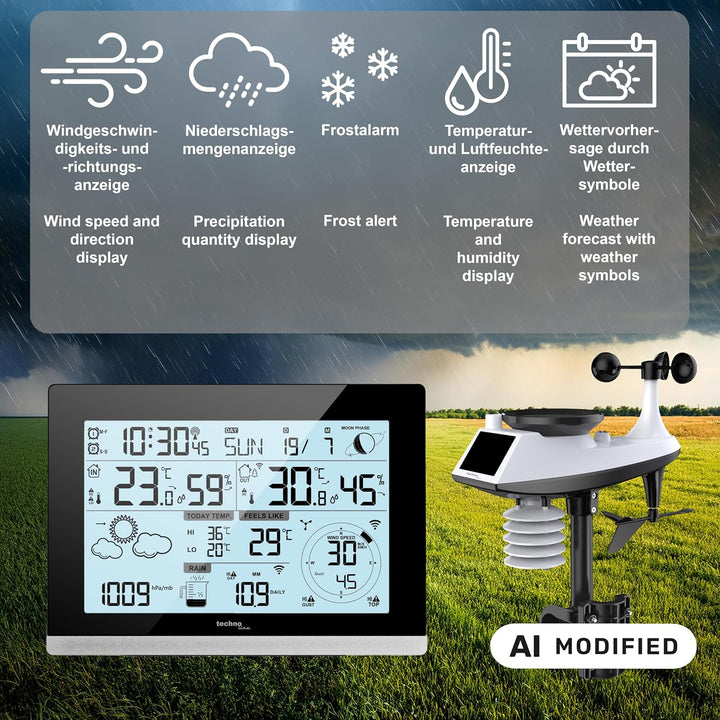 techno line WS 1750 Funk Wetterstation mit Multisensor und Regenmesser