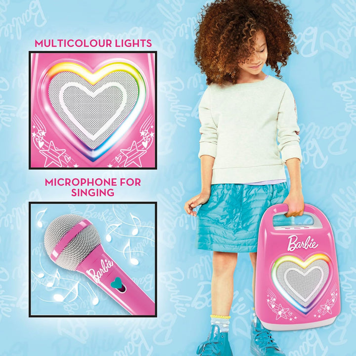 Lisciani - BARBIE PARTYMAKER High Tech Speaker &amp; Microphone - Kinder Karaoke-Set - Mikrofon &amp; Blueto