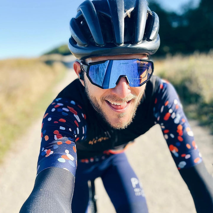 X-TIGER Fahrradbrille, Herren Damen Sportbrille, UV400 mit 5 Wechselgläser,Starker TR90 Frame, mit M