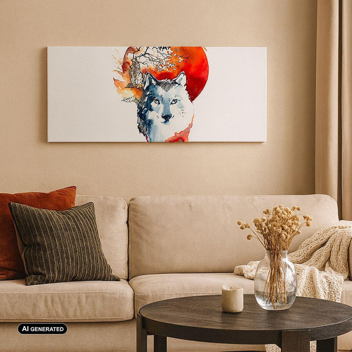 Wandbilder Dekoration Wohnzimmer Tierwelt Pelz Abbildung Mond Panorama Bilder auf Leinwand 120x50cm