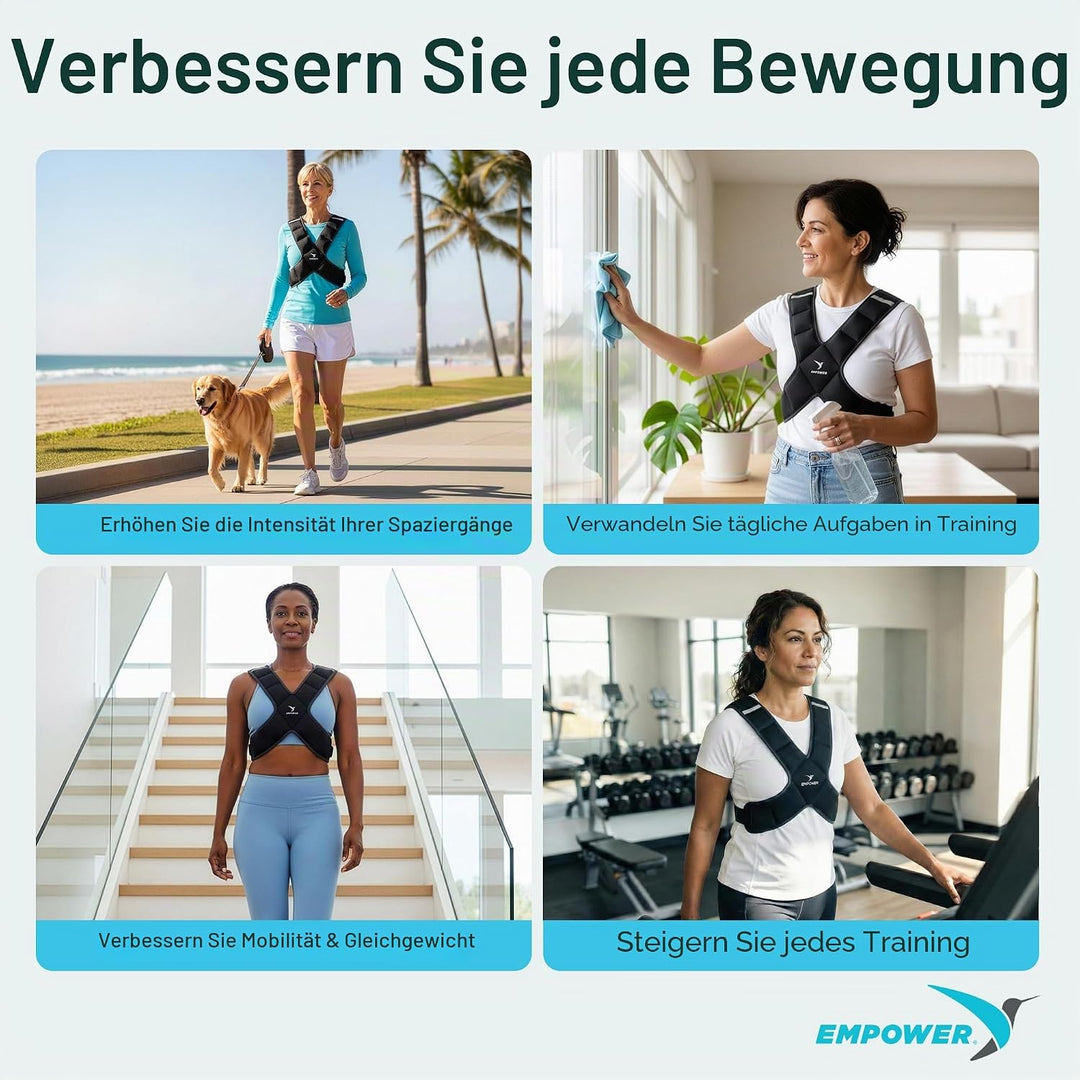 Empower Gewichtswesten Schwarz 3,6 kg Weste, Schwarz 3,6 kg Weste